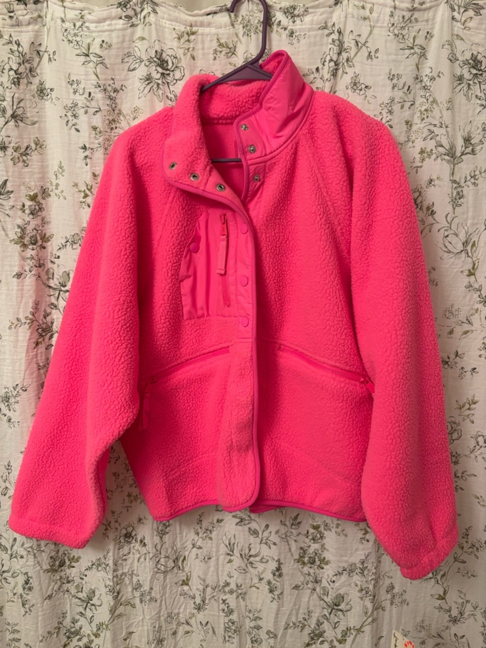 Free People Movement Hot Pink Sherpa Fleece Jacket